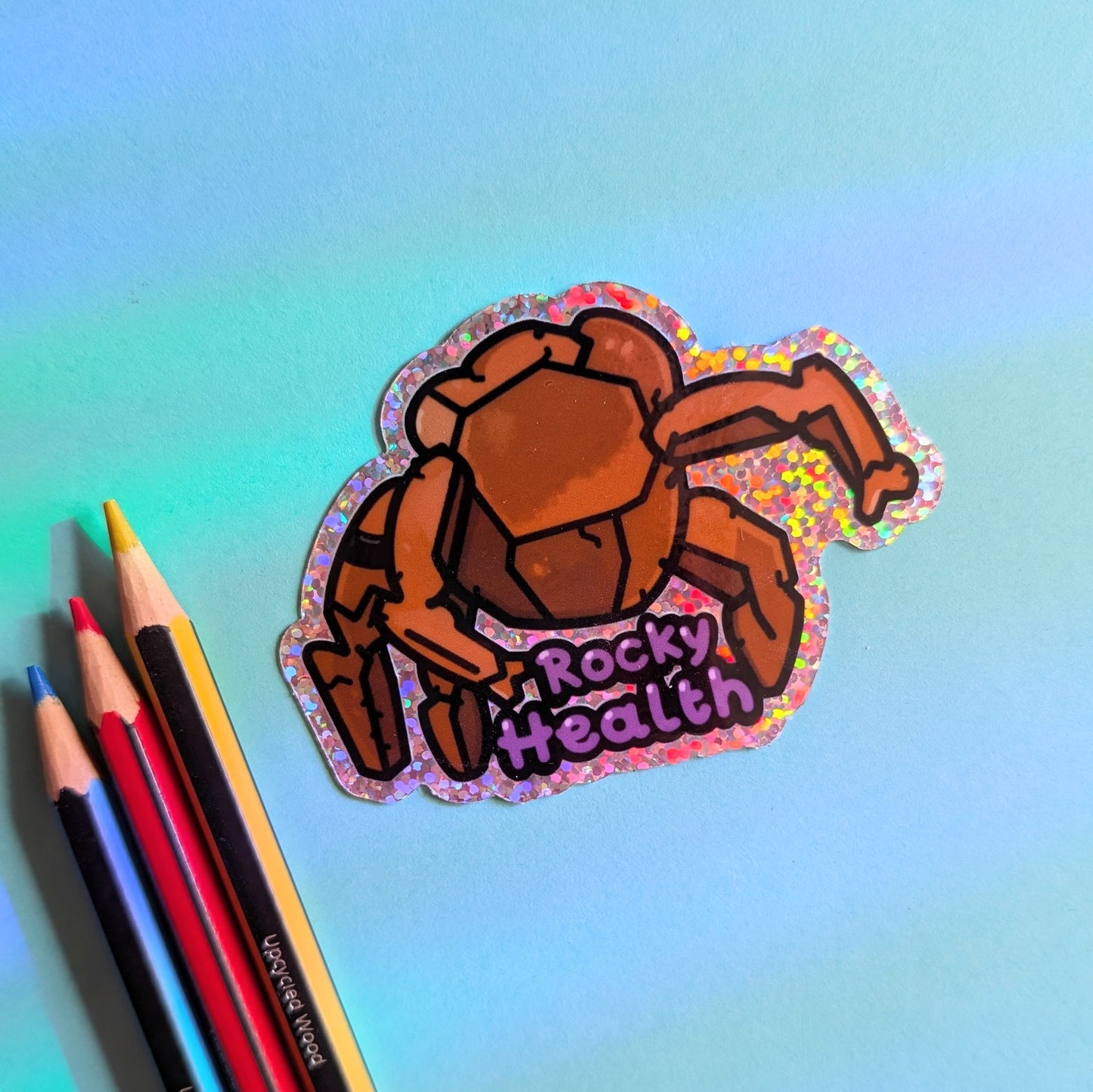 Rocky Health Glittery Sticker