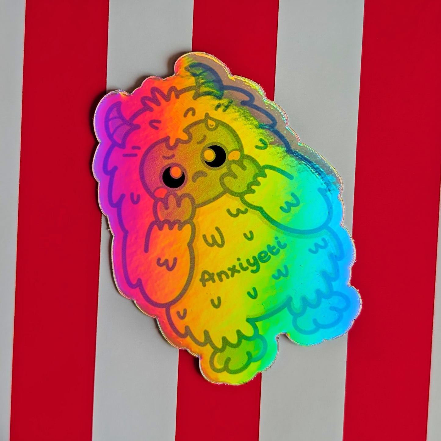 Anxiyeti Holographic Sticker - Anxiety