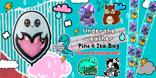 Under the Weather: A New Ghost Ita Bag & Hidden Disability Pin Collection 👻💗☁️
