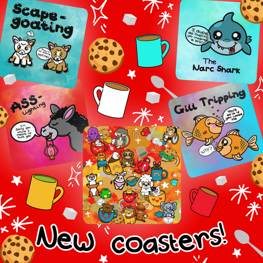 Sip, snack, and relax with our new coasters! ☕️🍪
