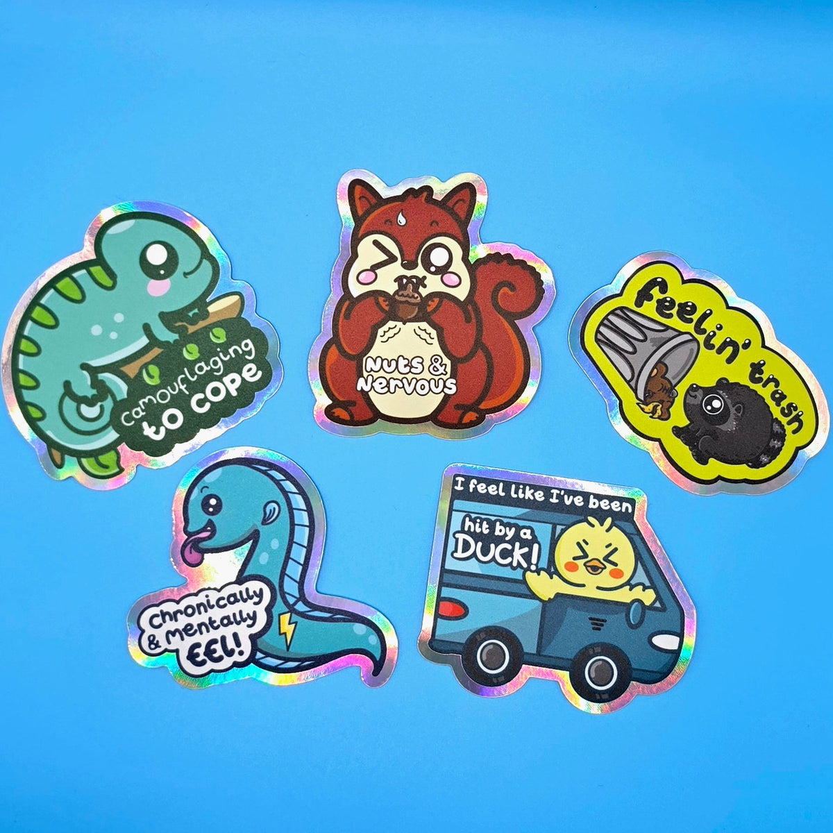 Chronically & Mentally Eel Matte Holo Sticker