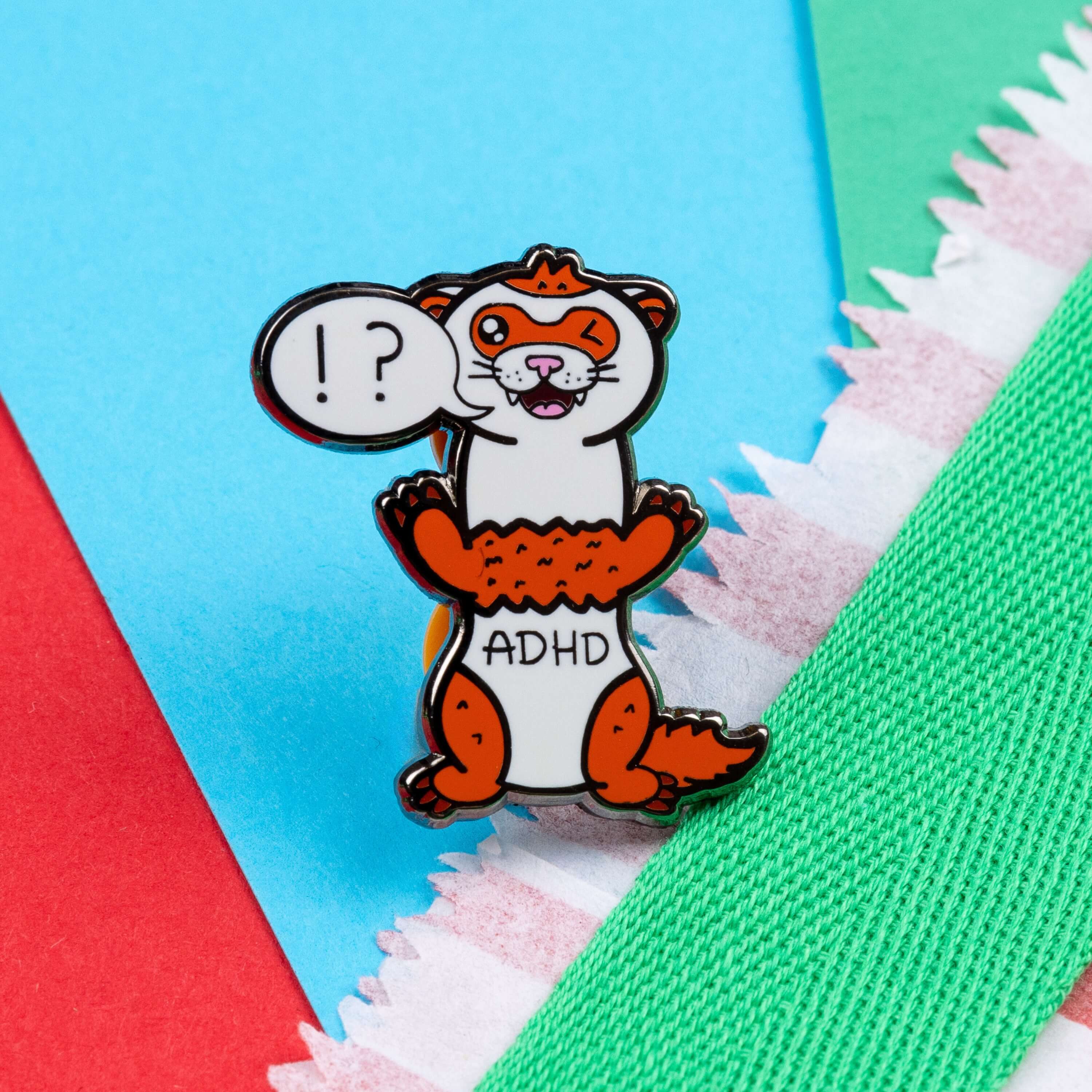 Attention Deferret Hyperactivity Disorder Ferret Enamel Pin - ADHD ...