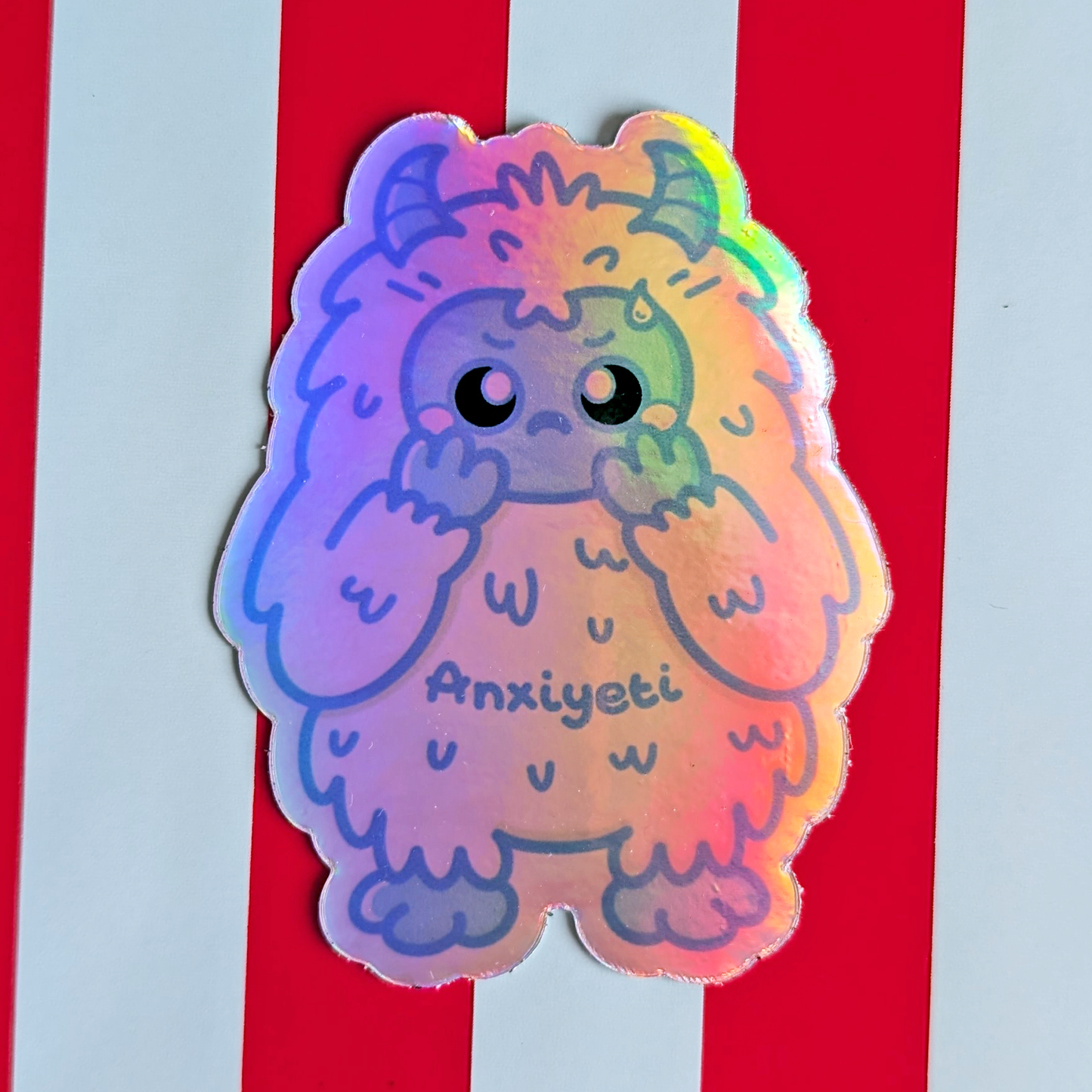 Anxiyeti Holographic Sticker - Anxiety