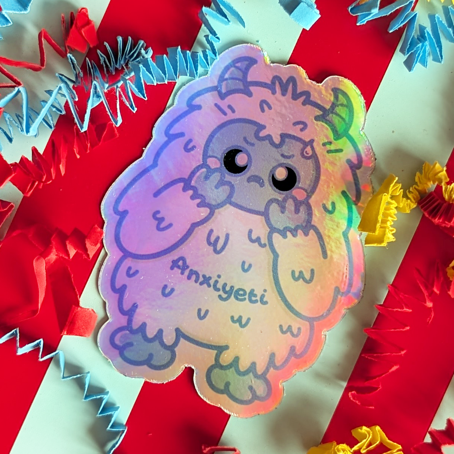 Anxiyeti Holographic Sticker - Anxiety