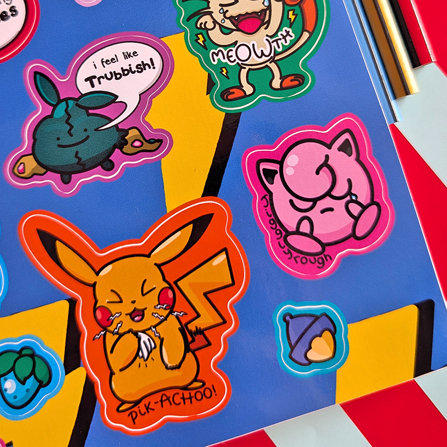 Chronic illness Pokemon - A5 Sticker Sheet