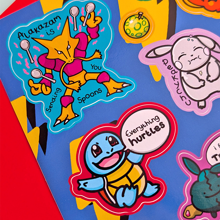 Chronic illness Pokemon - A5 Sticker Sheet
