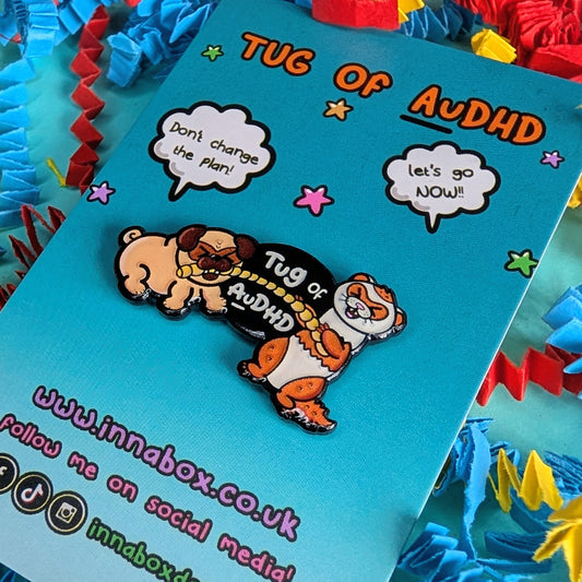 Tug of AuDHD Enamel Pin