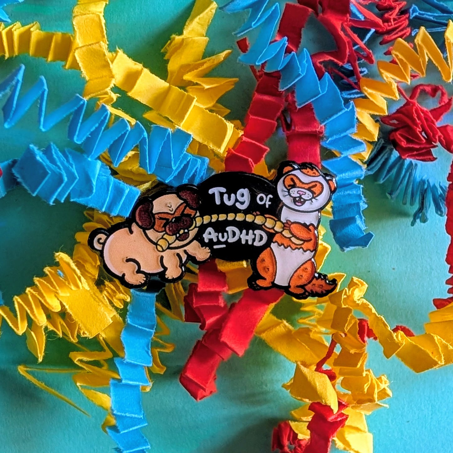 Tug of AuDHD Enamel Pin