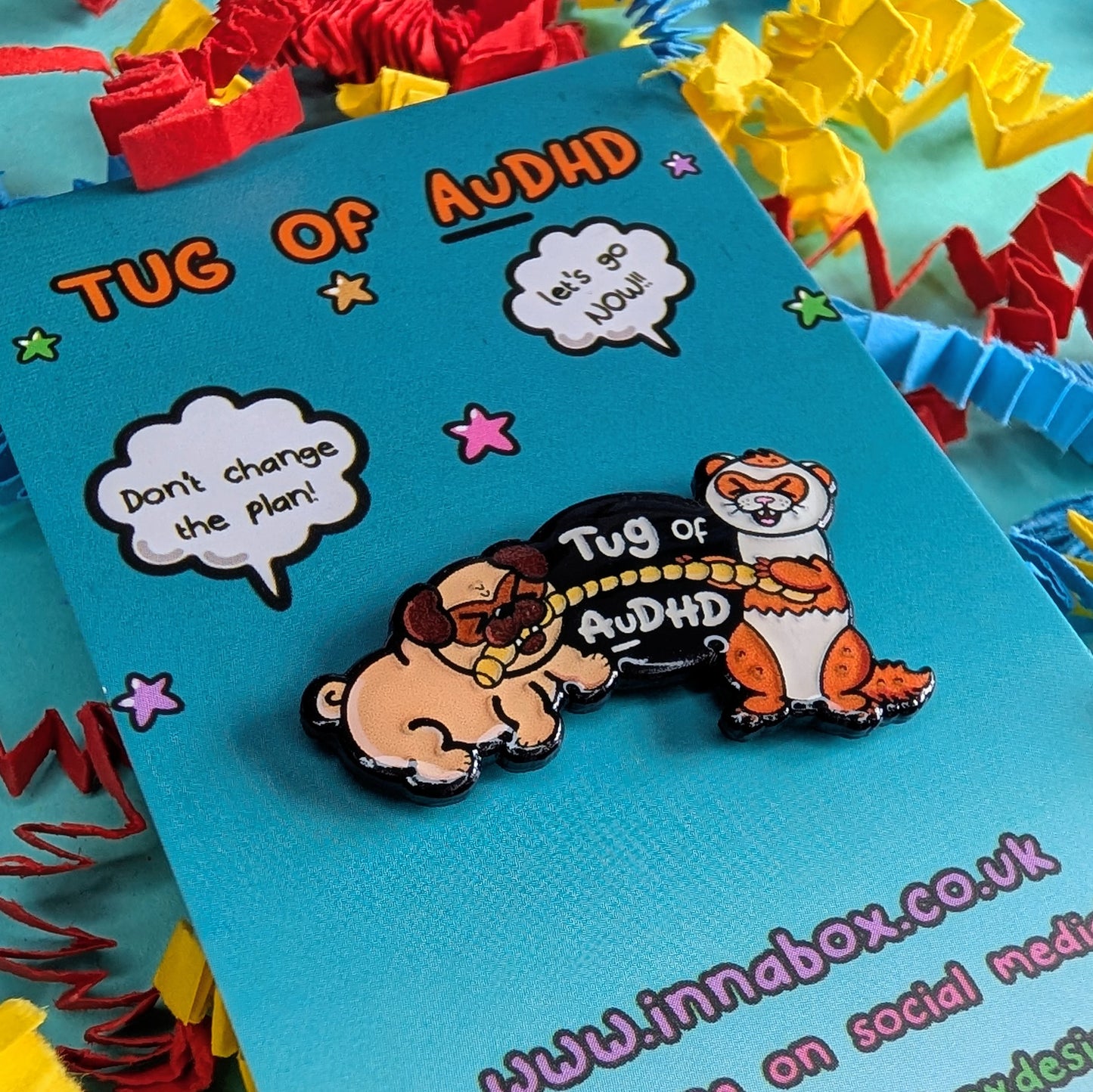 Tug of AuDHD Enamel Pin