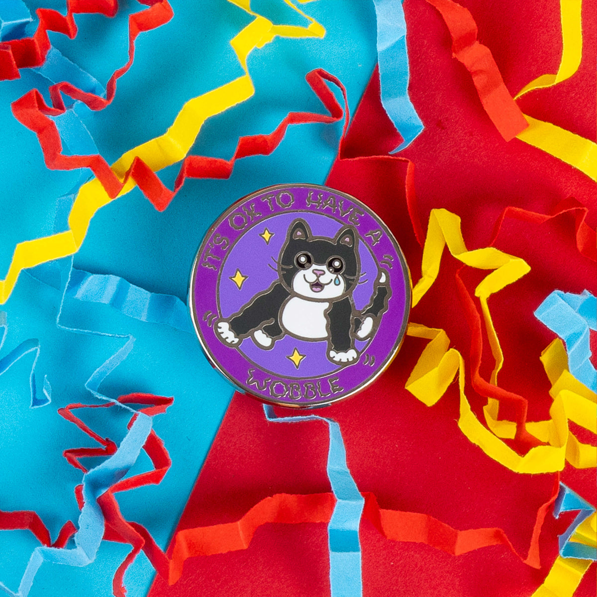Cat Pin Bubble Example It's OK To Have a Wobble Cat Enamel Pin – innabox